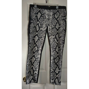 Michael Kors black Snakeskin Printed Women's Pants Size 12 solid black back
